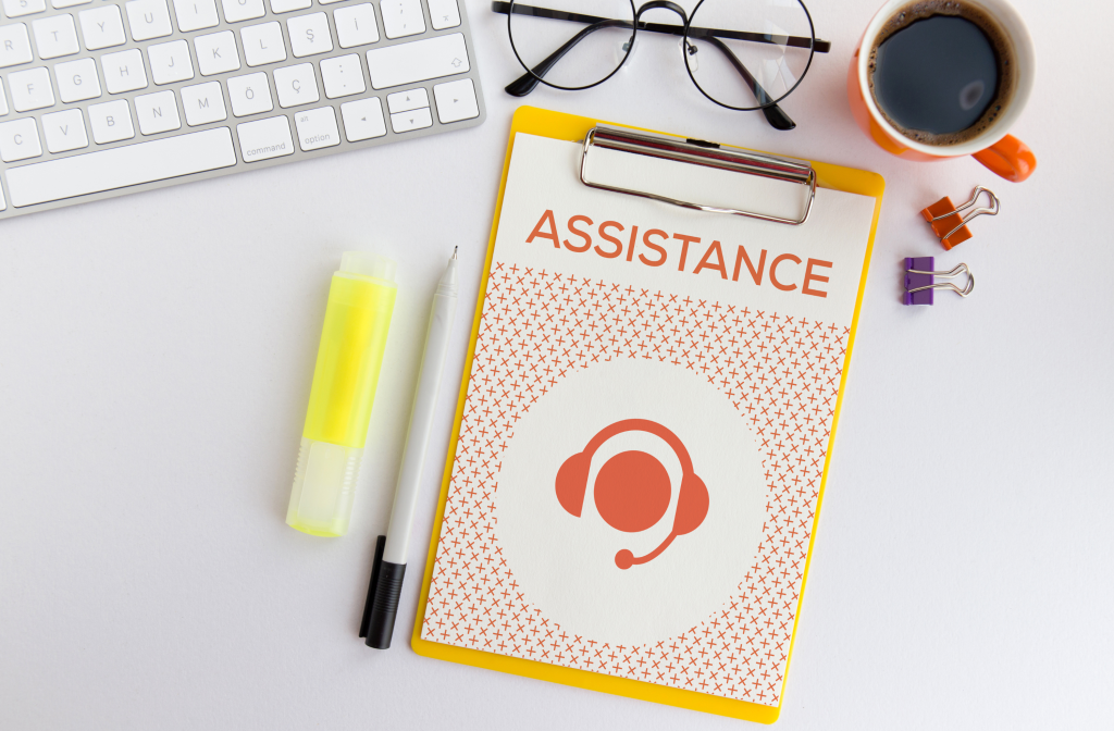 Virtual assistant file on a desk