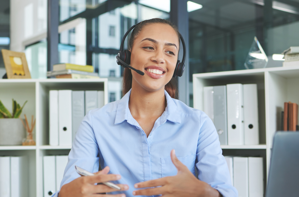 VA on a call with client